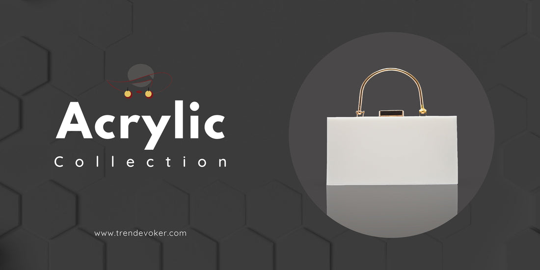 Premium acrylic clutch for Eid – Transparent handbag with gold detailing, perfect for formal events in Pakistan.
