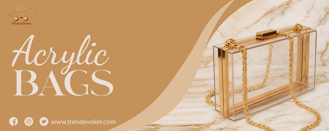 Trendy transparent acrylic clutch bag for women in Pakistan by TrendEvoker – perfect for parties, weddings, and everyday fashion.