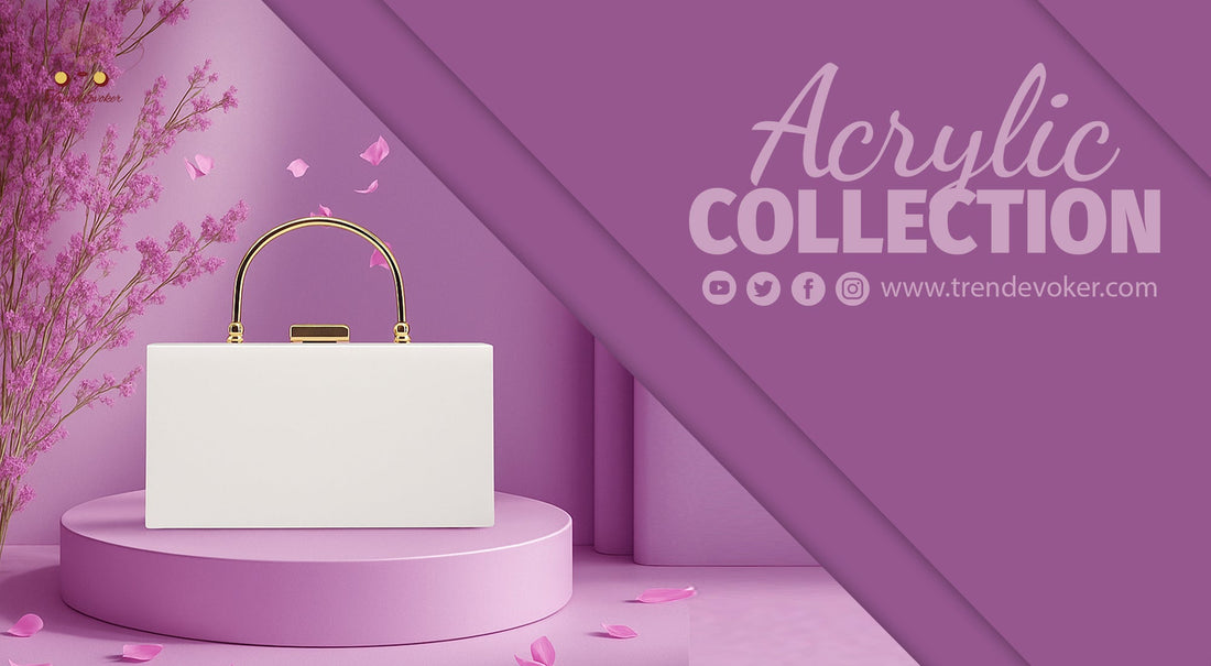 Elegant transparent acrylic clutch for bridesmaids in Pakistan – 2025 wedding fashion.