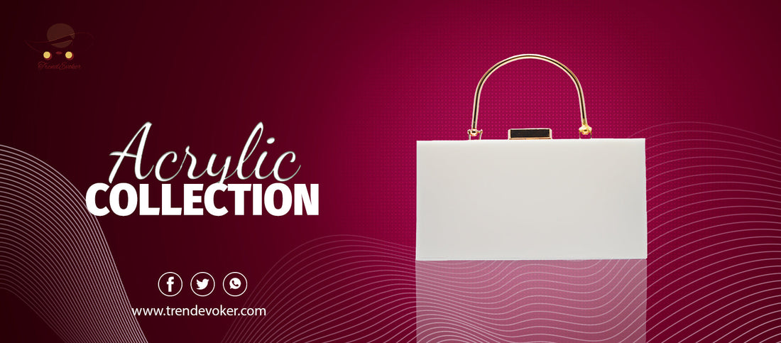 Premium transparent acrylic clutch bag for women in Pakistan – elegant clear handbag by TrendEvoker.