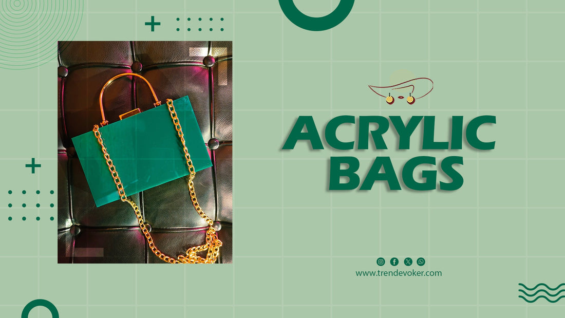 High-quality acrylic handbag and transparent clutch with a glossy finish, perfect for formal events and casual outings in Pakistan.