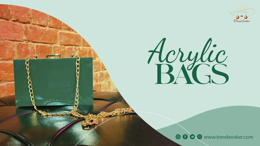 Premium transparent acrylic clutch bag for women in Pakistan - TrendEvoker 2025 collection.