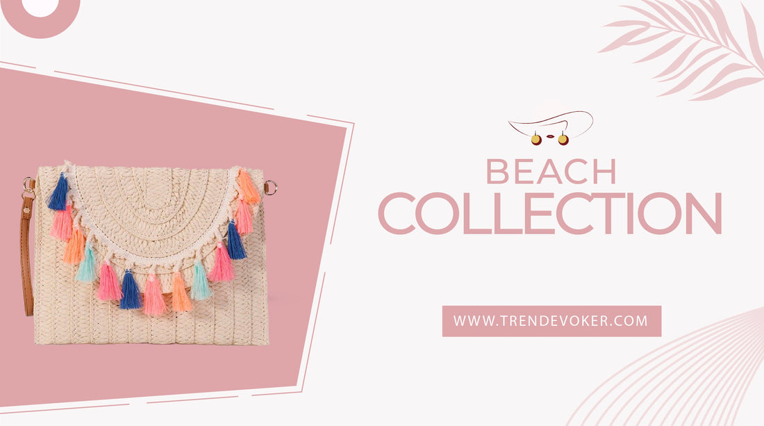Handmade wicker fringe bag for women – stylish beach handbag for summer holidays.