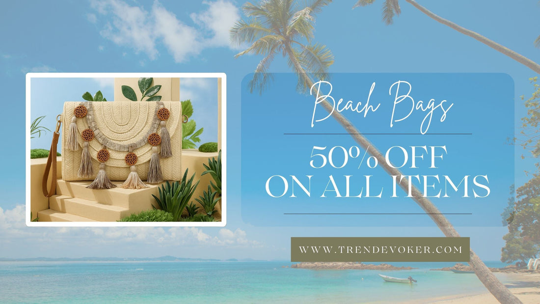 Handmade beach bags, clutches, and boho totes for women in Pakistan by TrendEvoker.