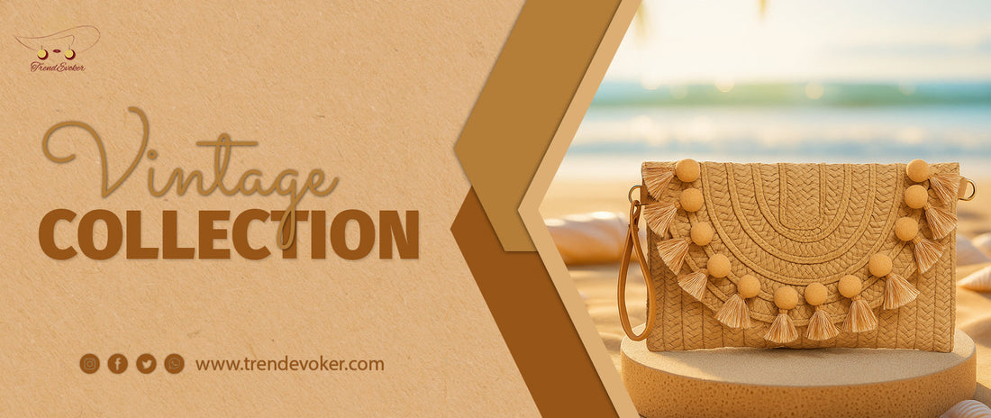 Boho tote bag styled with Eastern wear - handmade beach bag for women in Pakistan.