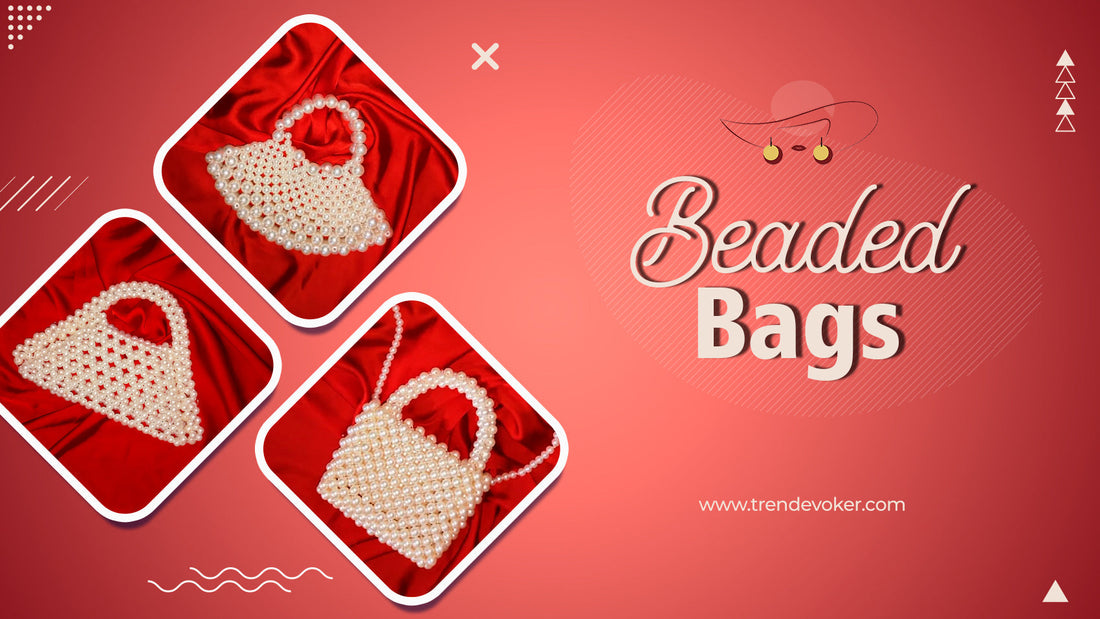 Luxury pearl beaded clutch bag for women – handcrafted handbag by TrendEvoker, available online in Pakistan.