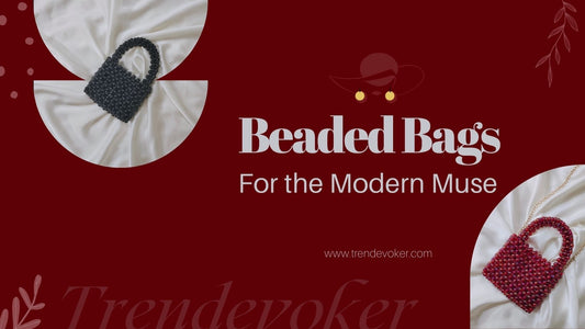 Elegant handmade beaded bag with pearl details, available online in Pakistan at TrendEvoker – perfect for women’s fashion and formal events.