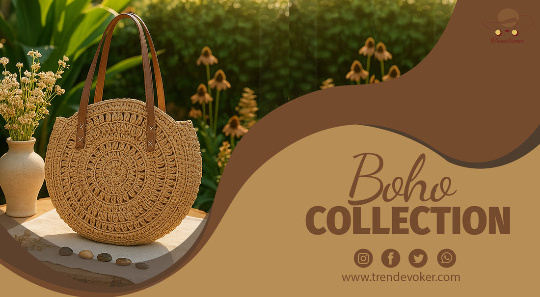 Boho tote bag with fringe design styled by Pakistani woman – TrendEvoker 2025 collection.