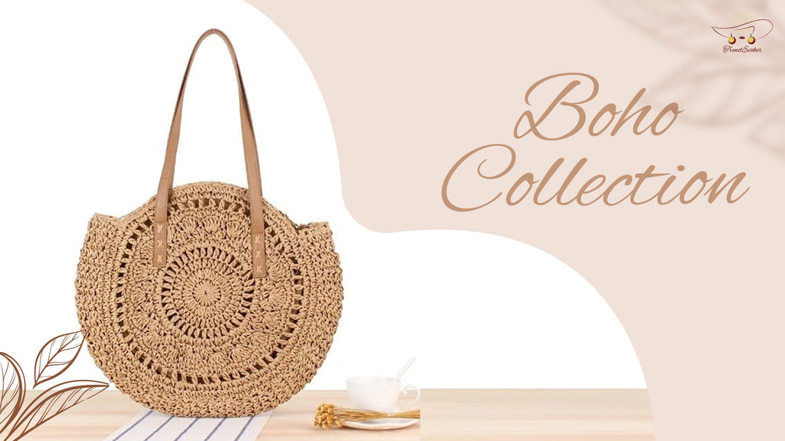 Stylish boho bags, bohemian tote and shoulder bags for women in Pakistan available online at TrendEvoker.