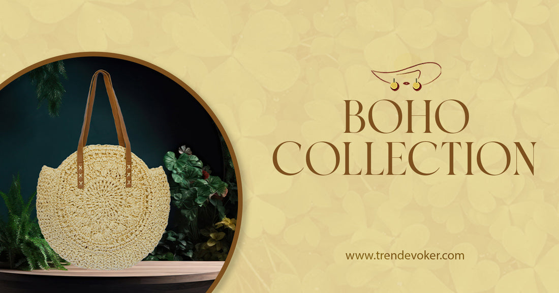 Bohemian tote bag and clutch for women styled for day to night look in Pakistan – TrendEvoker original boho bags collection.