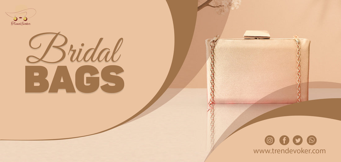 Elegant golden pouch bridal clutch bag for bride-to-be in Pakistan.