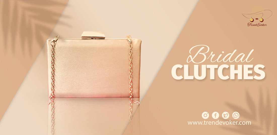 Golden pearl-embellished bridal clutch bag for weddings in Pakistan – TrendEvoker.