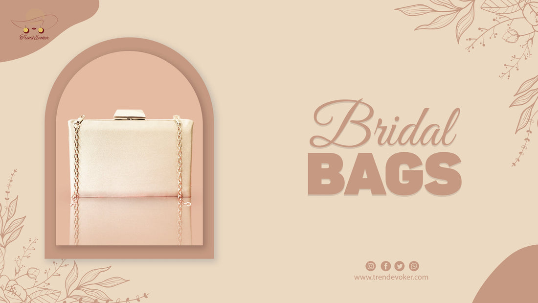 Golden pearl-embellished bridal clutch bag for Eid wedding in Pakistan.