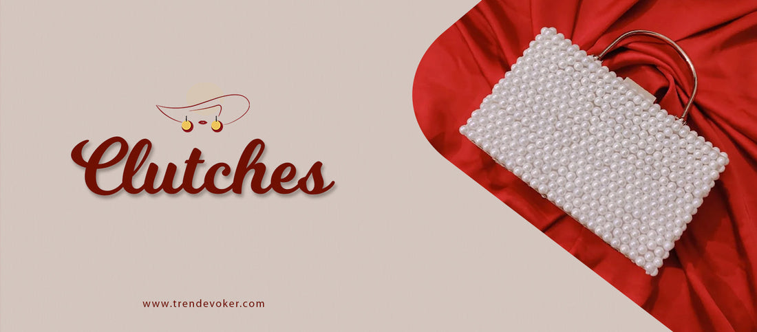 Elegant clutch bags for women in Pakistan – pearl-embellished and fancy clutches for weddings and parties.