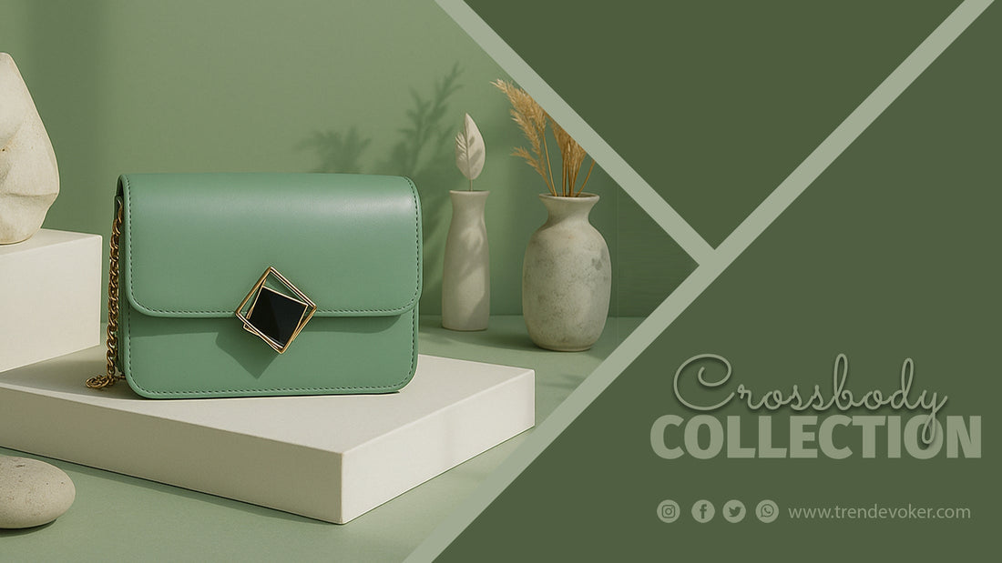 Stylish crossbody bags for women in Pakistan including pearl, beaded, and leather designs – TrendEvoker collection.