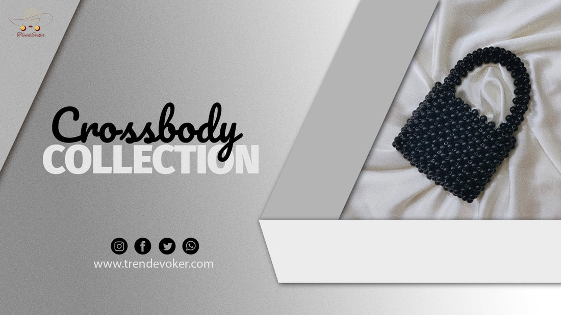 Stylish crossbody bags for women in Pakistan – beaded, pearl, leather, and acrylic handbags by TrendEvoker for day-to-night use.