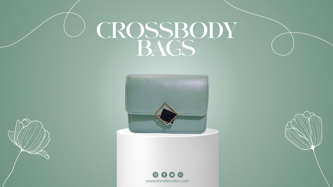 Woman wearing a stylish leather crossbody bag in Pakistan – TrendEvoker ladies bags brand.