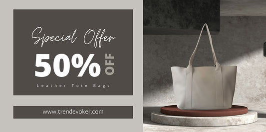 Classic leather tote bag on sale at TrendEvoker, perfect for work and travel, available in Pakistan