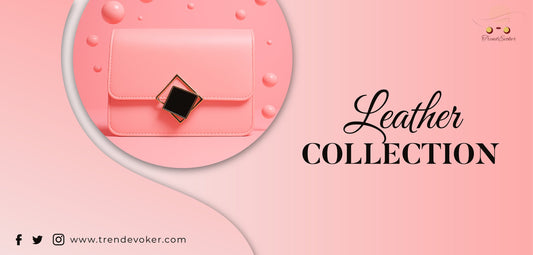 Woman styling a genuine leather tote bag from TrendEvoker in Pakistan.