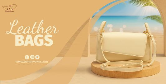 Elegant handmade leather tote bag for women in Pakistan from TrendEvoker.