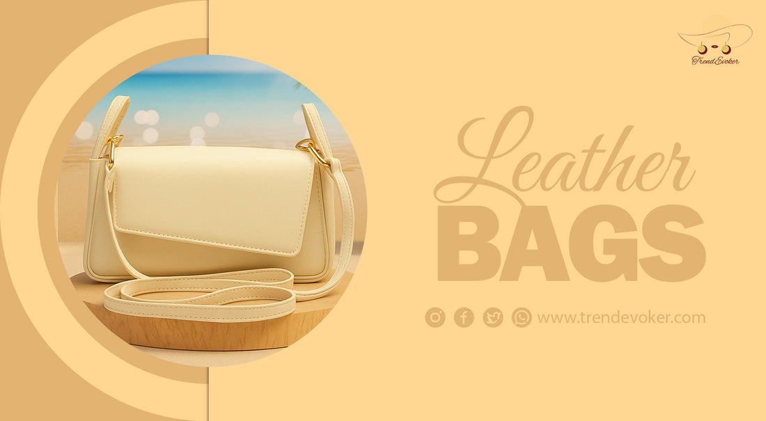 Elegant leather handbags, tote, and crossbody bags for women in Pakistan by TrendEvoker.