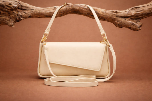 Elegant leather bags for women in Pakistan styled with Eid outfit.