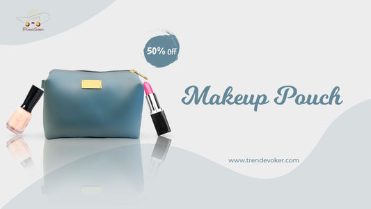 Stylish makeup pouch with elegant design, perfect for bridal use or travel, featuring premium leather accessories available in Pakistan.