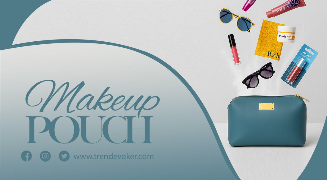 Affordable travel makeup pouch and leather handbag for women in Pakistan by TrendEvoker.
