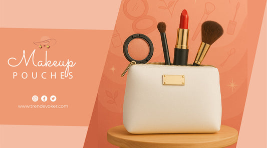 Stylish leather makeup pouch and mini cosmetic bags for women in Pakistan by TrendEvoker.