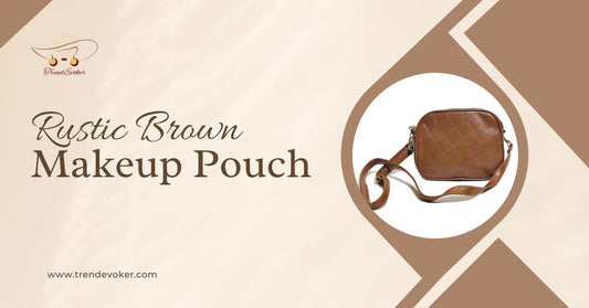 Rustic Brown Leather Makeup Pouch for Women - Stylish and Durable Makeup Bag for Travel and Everyday Use in Pakistan