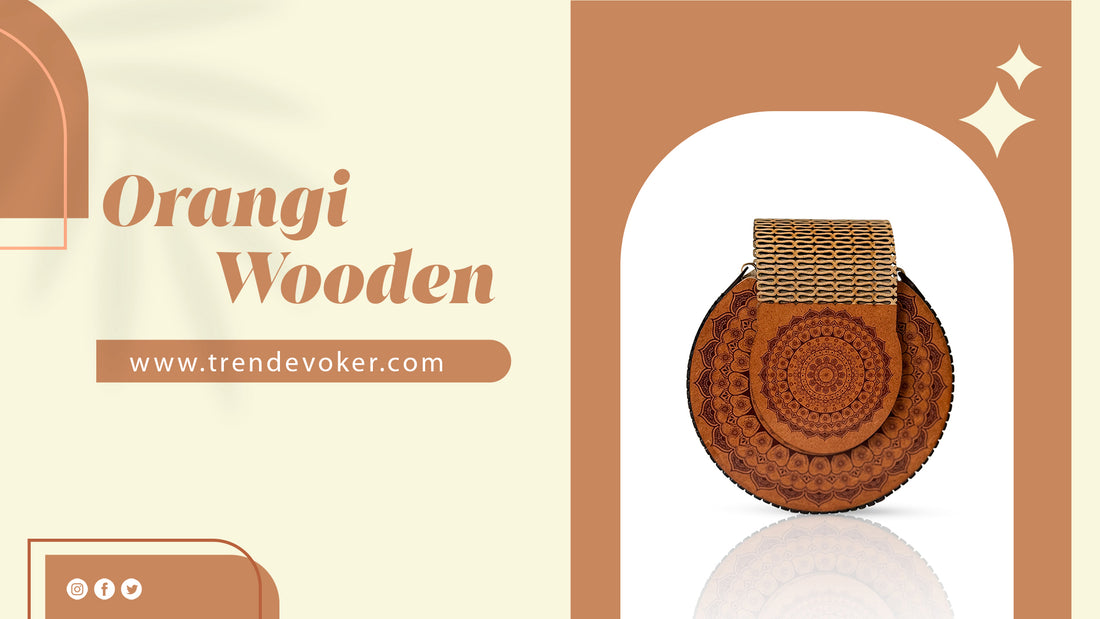 Handmade Orangi wooden bags in Pakistan - eco-friendly crossbody bag, bamboo wooden bag, and clutch purse for women’s fashion.