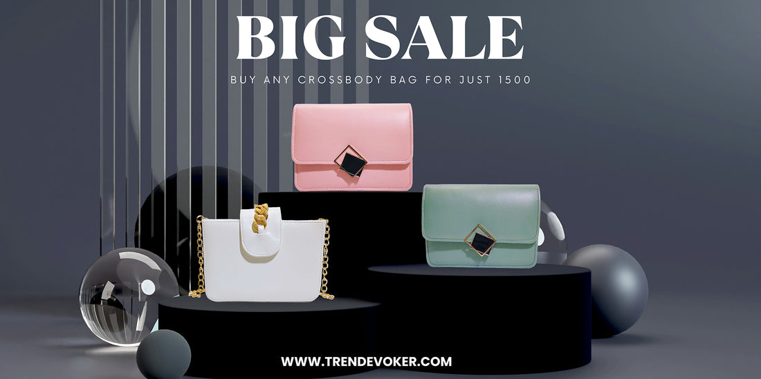 Affordable leather crossbody bag on sale at TrendEvoker for 1500/- Rs, available online in Pakistan.