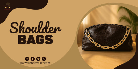 Luxury branded shoulder bags for women in Pakistan – TrendEvoker collection including leather, crossbody, tote, and wooden handbags.