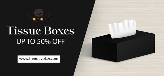 A stylish clear acrylic tissue box placed on a modern table, showcasing its sleek design and functionality for home and office use.