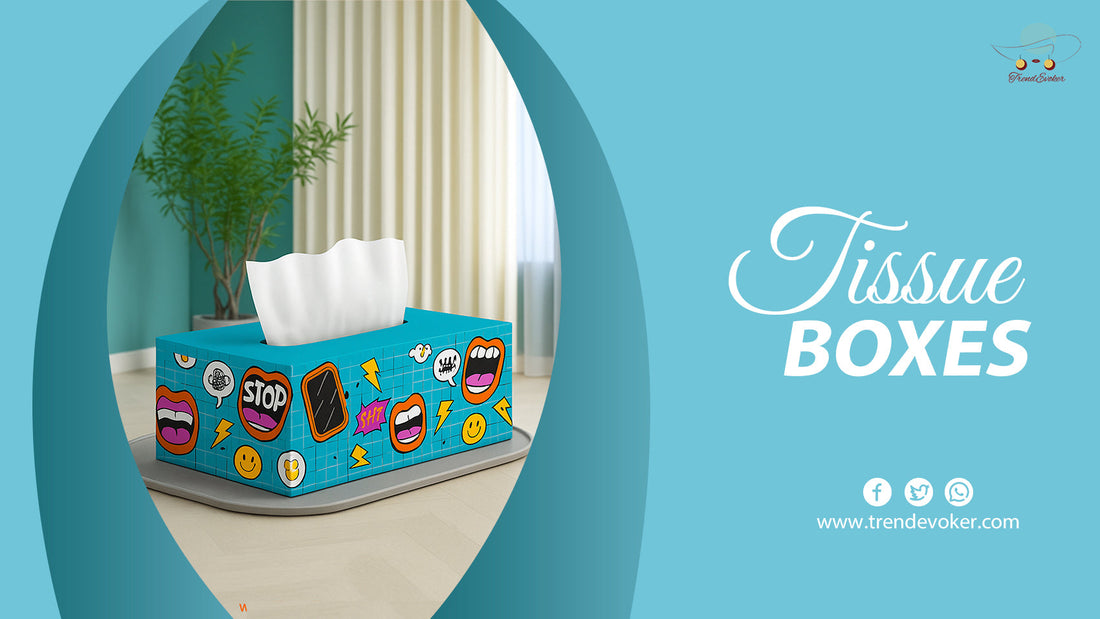 DIY project using empty tissue box for home decor in Pakistan.