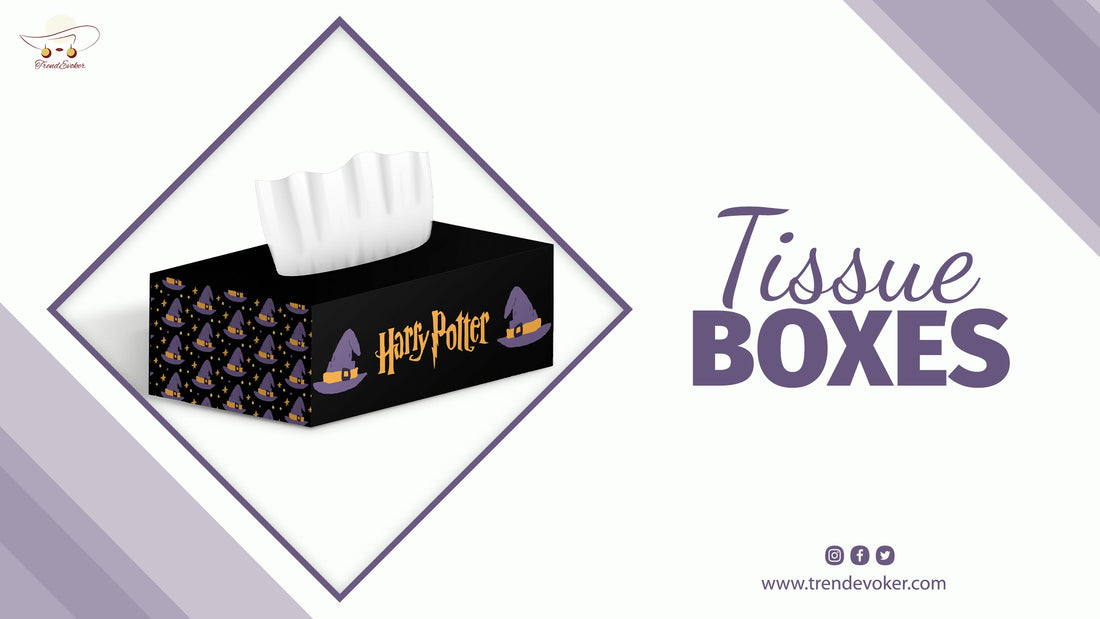 Stylish acrylic and Harry Potter-themed tissue boxes for home and car use in Pakistan.