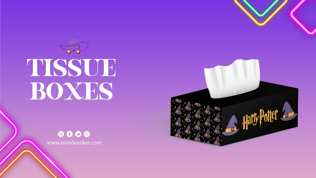 Stylish tissue boxes including acrylic, car holders, and Harry Potter-themed designs available online in Pakistan.