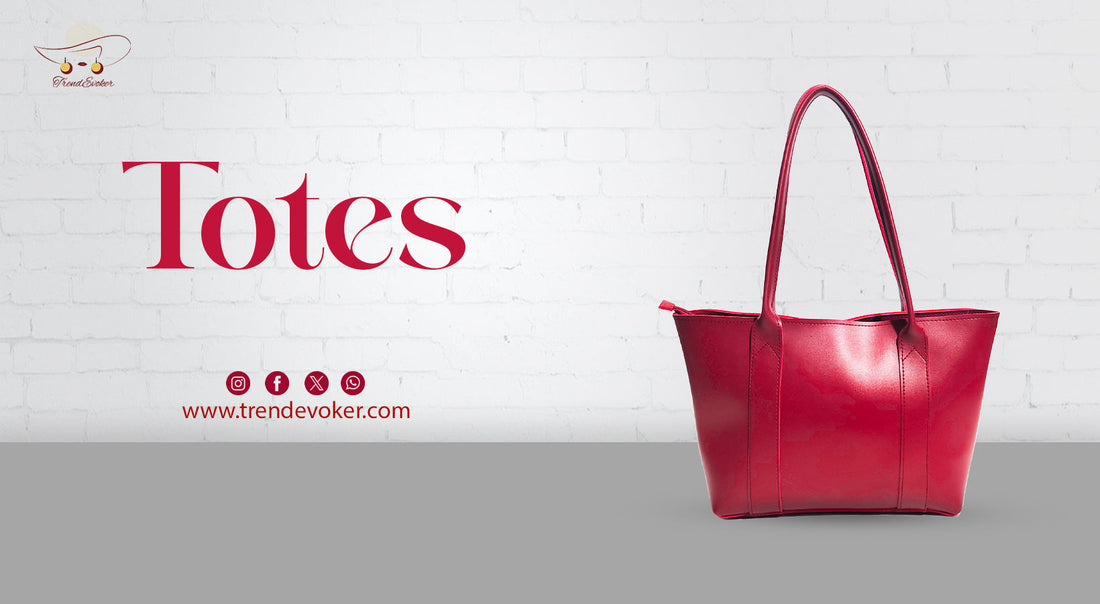 Stylish leather tote bag for women in Pakistan used as a travel and office bag by TrendEvoker.