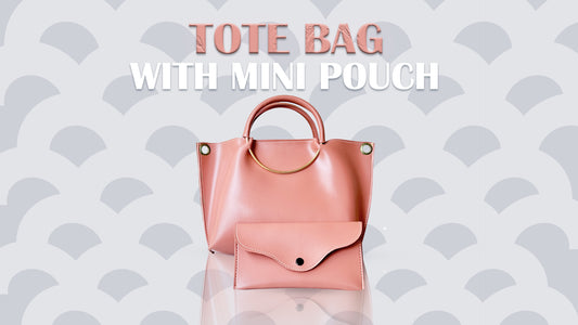 Pink tote bag with mini pouch - stylish leather handbag for women in Pakistan, perfect for casual outings, work, and travel. High-quality tote with matching mini pouch.