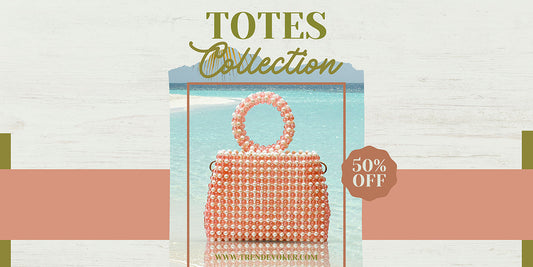 A variety of stylish tote bags, clutches, and leather handbags for women in Pakistan displayed by TrendEvoker.