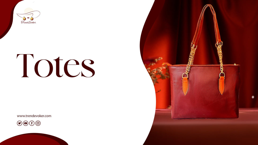 Stylish leather tote bags for women in Pakistan 2025 – TrendEvoker collection of premium handbags for work, travel, and everyday use.