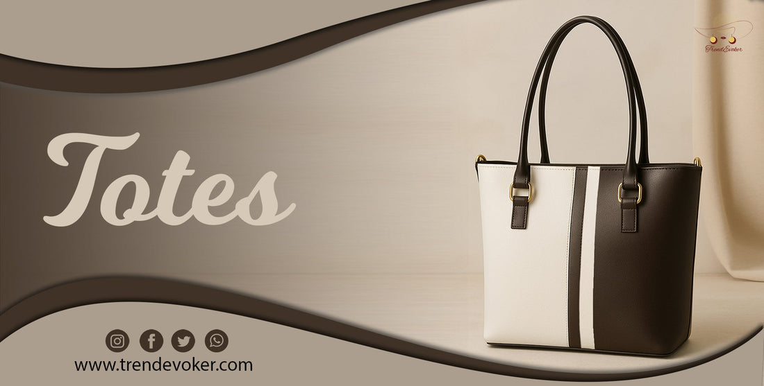 Premium leather tote bag for women in Pakistan – TrendEvoker stylish large handbag for office and travel.