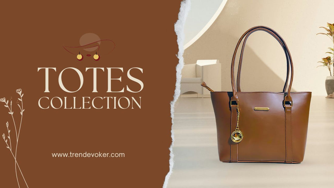Pakistani woman styling a leather tote bag for work.