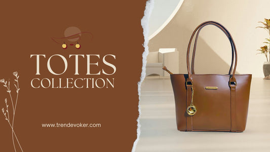 Pakistani woman styling a leather tote bag for work.