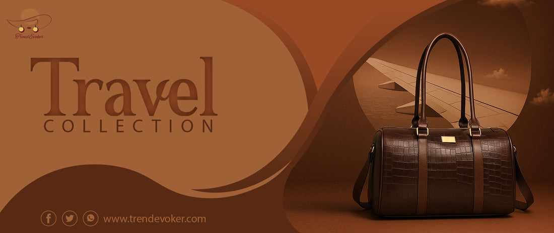 Elegant leather tote travel bag for women - TrendEvoker Pakistan.