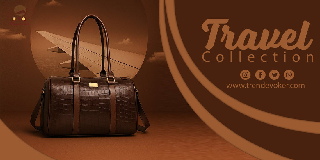 Premium leather travel bag for women from TrendEvoker in Pakistan.