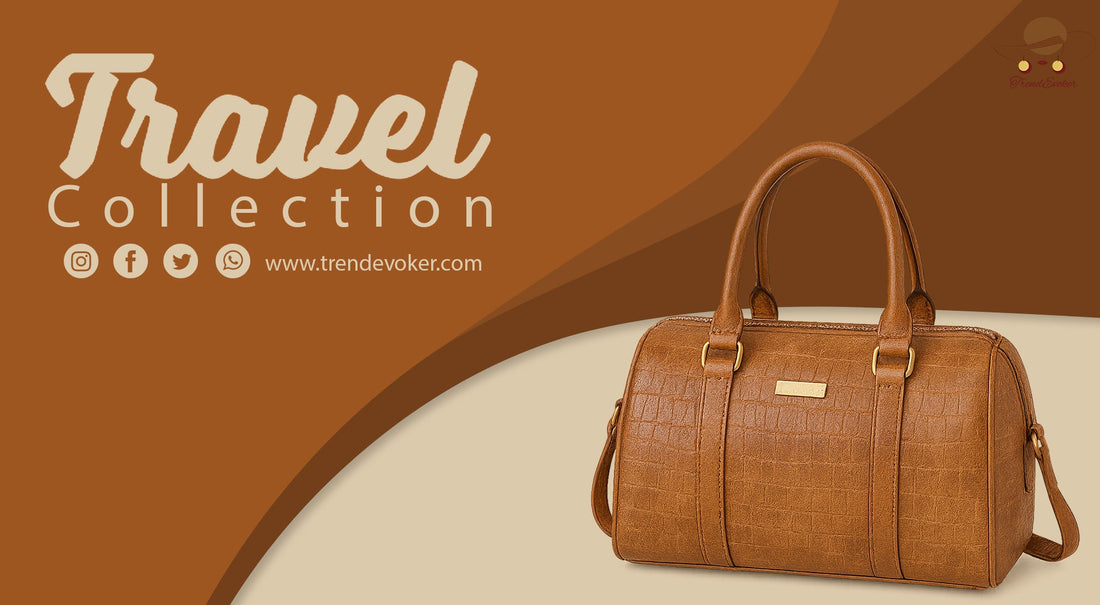 Genuine leather tote and travel duffle bags for women in Pakistan – TrendEvoker 2025 collection.