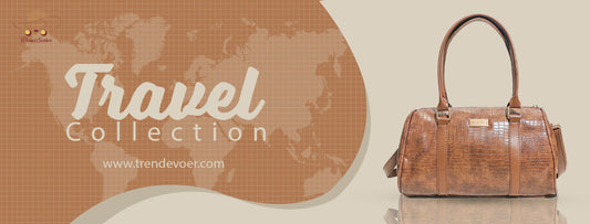 Premium leather travel duffle bag, tote, and crossbody for women in Pakistan — stylish and durable weekend getaway bags by TrendEvoker.