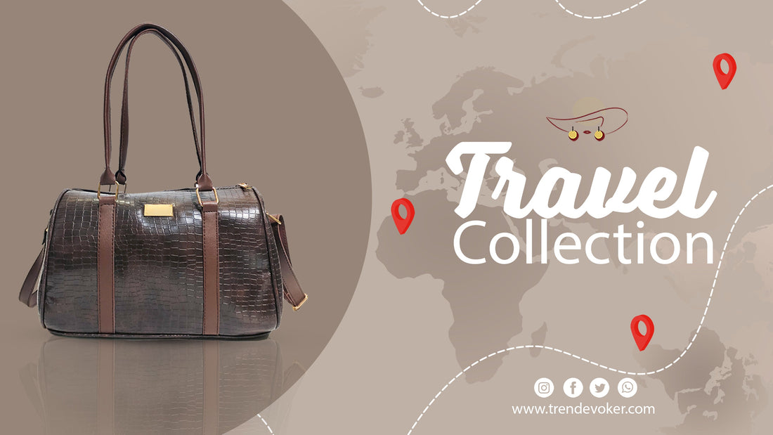 Elegant leather travel bag for women in Pakistan, genuine tote and crossbody style from TrendEvoker.