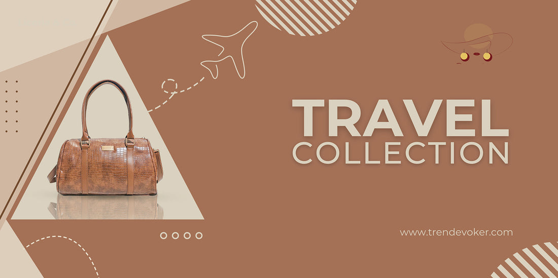 Travel bags collection in Pakistan - leather crossbody bags, wooden handbags, tote bags, and shoulder bags for women available at TrendEvoker.